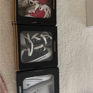 Converse Infant Sneakers Trio - Red, Black, White